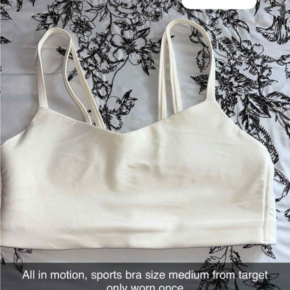 All in Motion Women's White Sports Bra - Picture 1 of 5